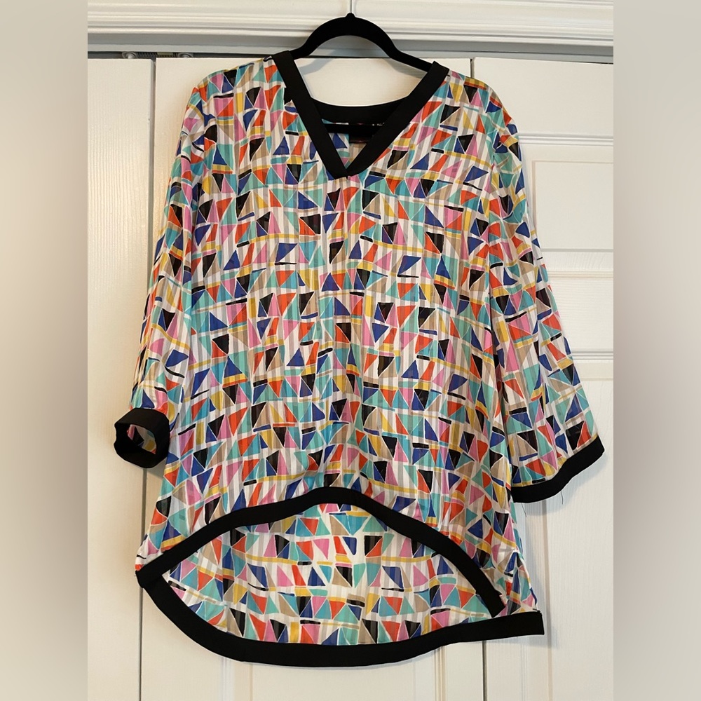 Womens geometric sheer blouse Rafaella brand